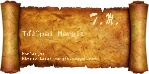 Tápai Margit névjegykártya